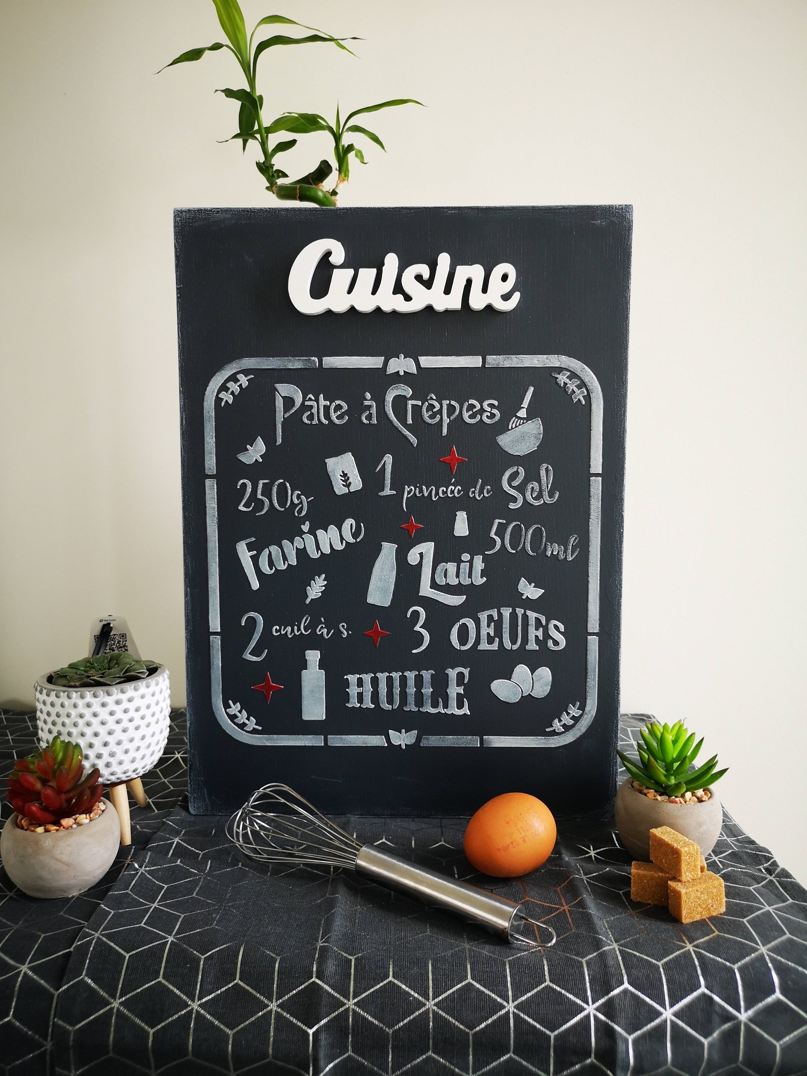 Tableau déco cuisine “pâte à crêpes”